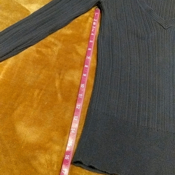 Vintage Old Navy Blue Ribbed Inside Out Sweater - Picture 5 of 11